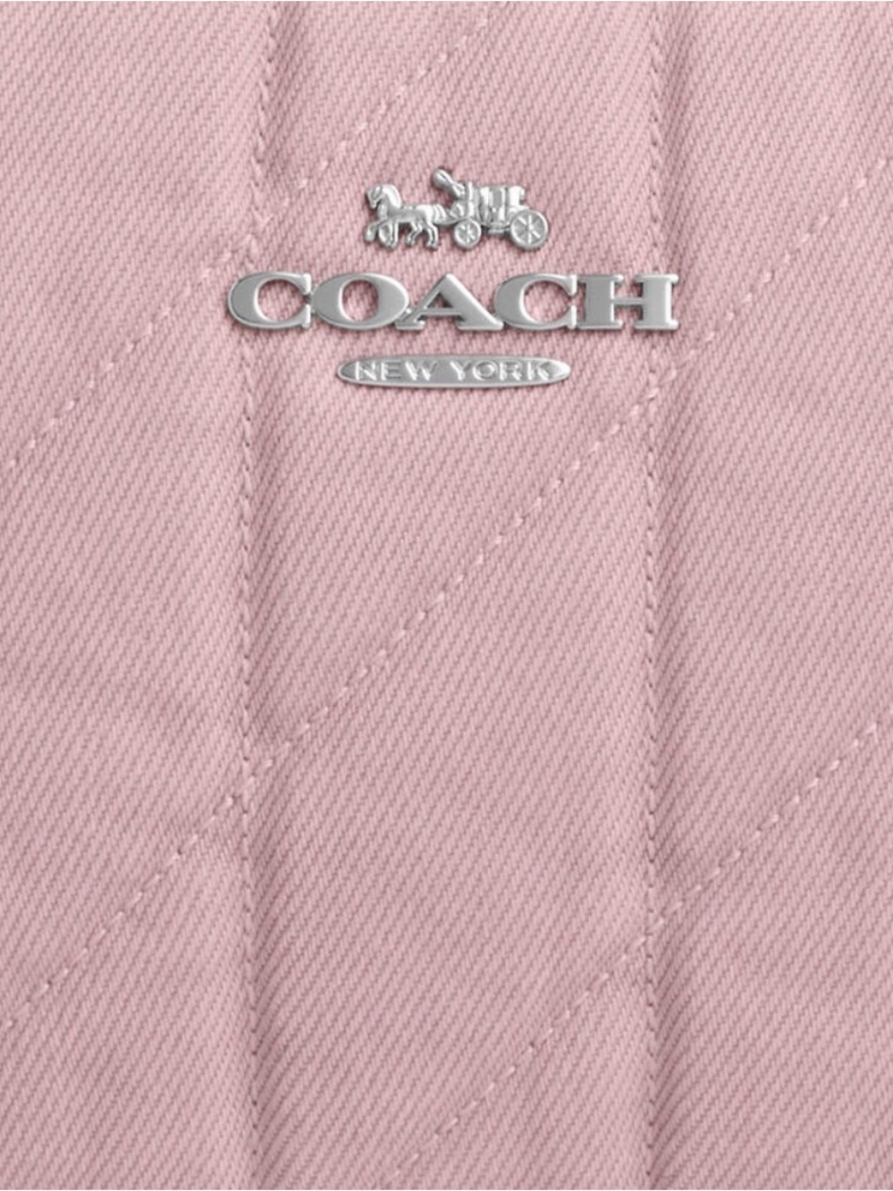 Coach Mini Jamie Camera Bag Pink Quilted Denim Leather - Picture 4 of 12